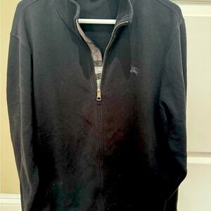 Burberry Black Full Zip Sweater Classic Design